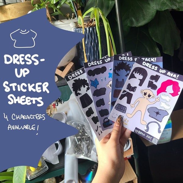 Dress Up Sticker Sheets! - Different Character Visions - Kiss Cut Stickers