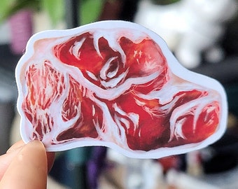 Meat Sticker - Black and White, Diecut Vinyl Decal for Laptop, Water bottle, Sketchbook, and More! Alt Themed, Gore - Waterproof  :)