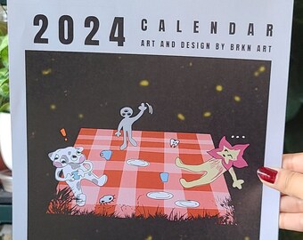 2024 Art Calendar - Original Artwork Calendar - Bound Calendar