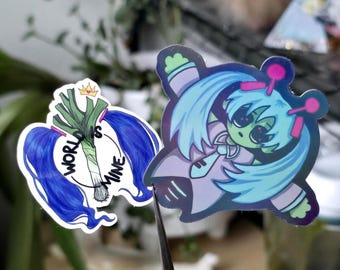 Hatsune Miku Stickers – Alien & Leek Vocaloid