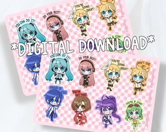 Vocaloid Motivational Stickers *DIGITAL DOWNLOAD ONLY*
