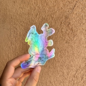 Holographic southwestern sticker, cow skull sticker