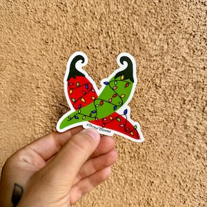 Christmas Chile sticker, Chile pepper sticker, redandgreenchile, New Mexico sticker, redorgreen