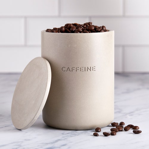Coffee Beans Caffeine Insulating Jar Storage Holder Concrete Etsy