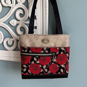 Monedero / Bolso de mano / Bolso de hombro de corcho con gamuza ultra suave y algodón floral