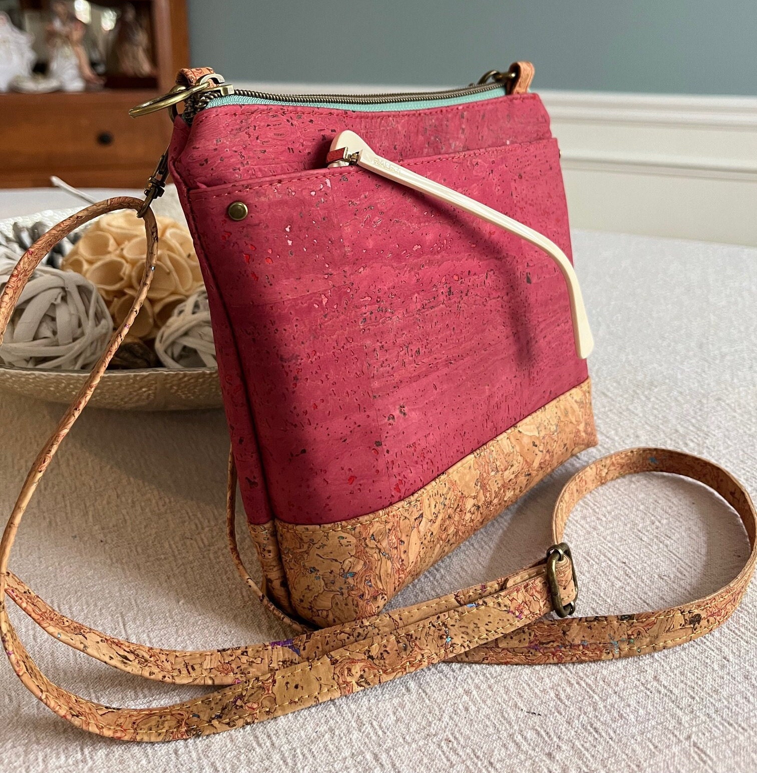 Handbags with red interior top