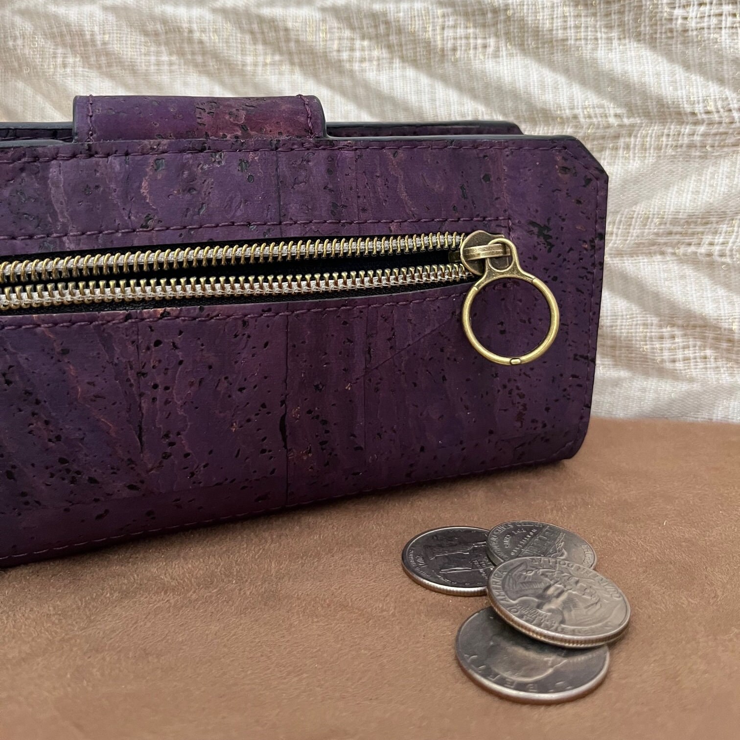 Ladies' Cork Clutch Wallet Checkbook Wallet Etsy