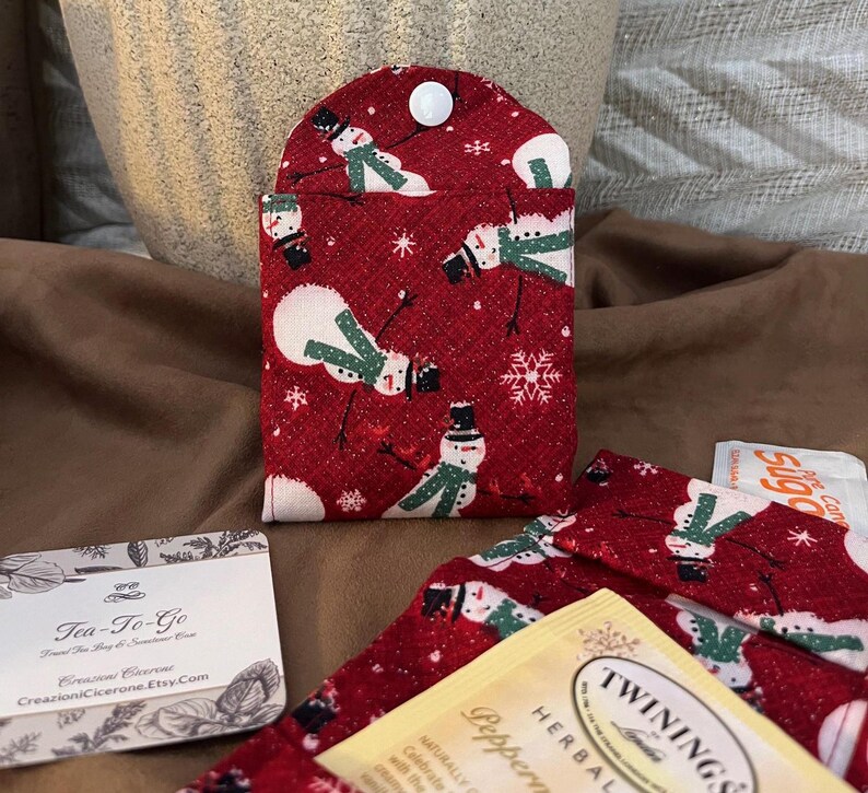 Holiday Travel Tea Gift Set Peppermint/santa/snowman Tea Wallets Tea