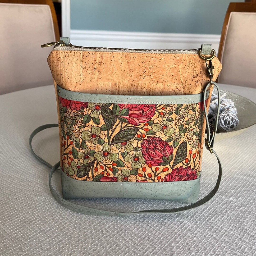 Cork Crossbody Purse Floral Bag Sustainable Gifts Etsy