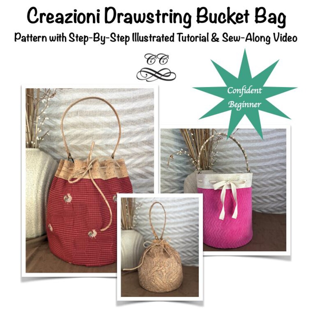 Drawstring Bucket Bag Sewing Pattern: Beginner Friendly PDF With Video ...