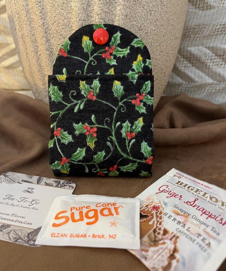 Holiday Travel Tea Gift Set Gingerbread/holly Tea Wallets Tea Bag and