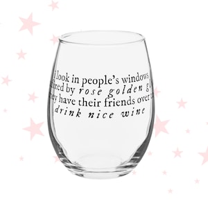I Look in People's Windows Lyric ステムレス ワイングラス | Taylor バーグラス | 15 オンス | ファンメイド商品 |