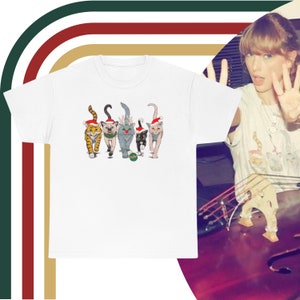 Vintage Inspired 90’s Christmas Cat Tee | Taylor 33rd Birthday Instagram Post | Gildan Heavy Cotton | New Album 2022 | Swiftie Holiday Merch