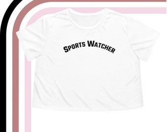 Sports Watcher Crop Tee | Sabrina | Women&#39;s Flowy Cropped Tee | Fan Made Merch | Taylor and Travis Football Game
