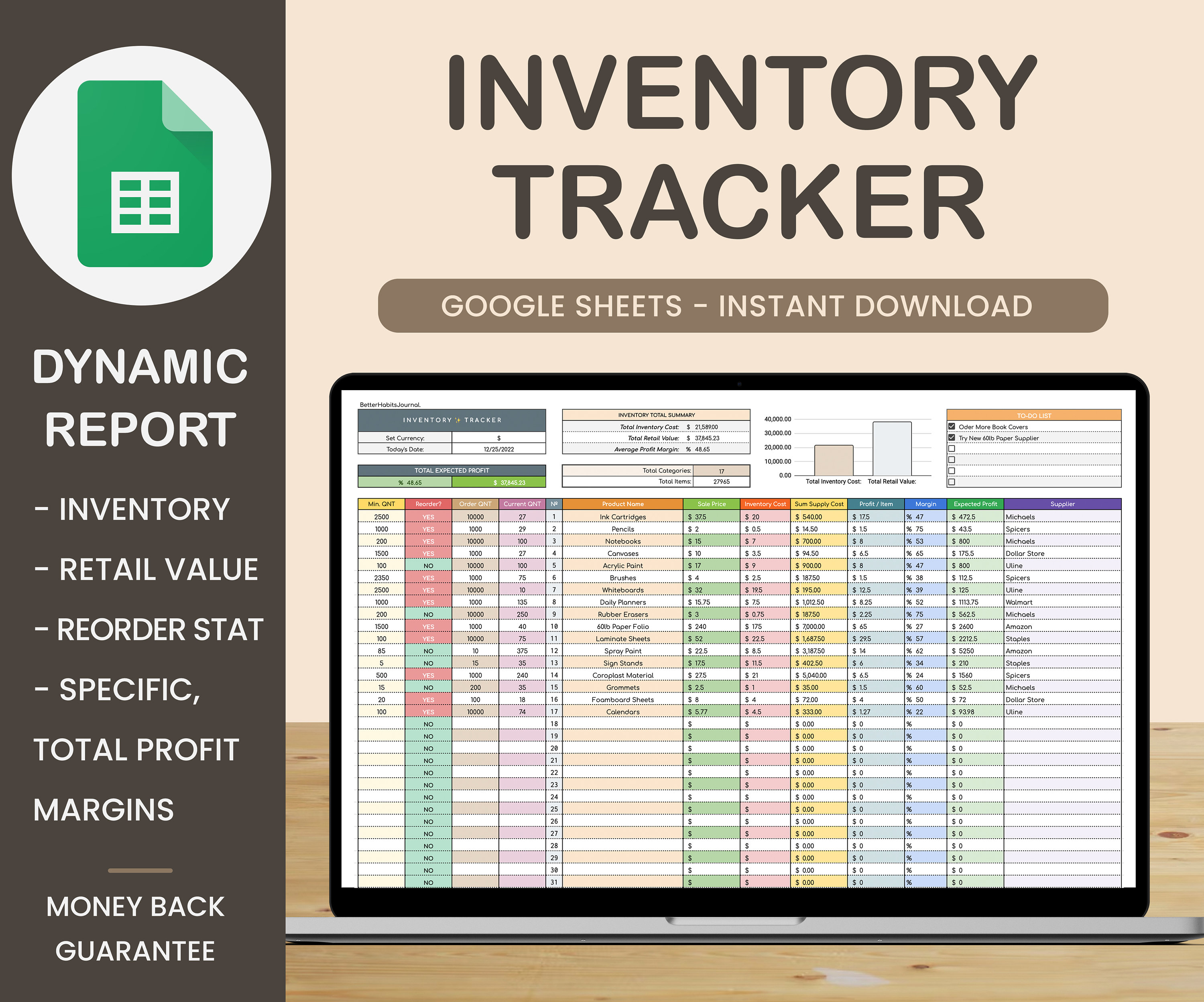 Inventory Tracker Spreadsheet