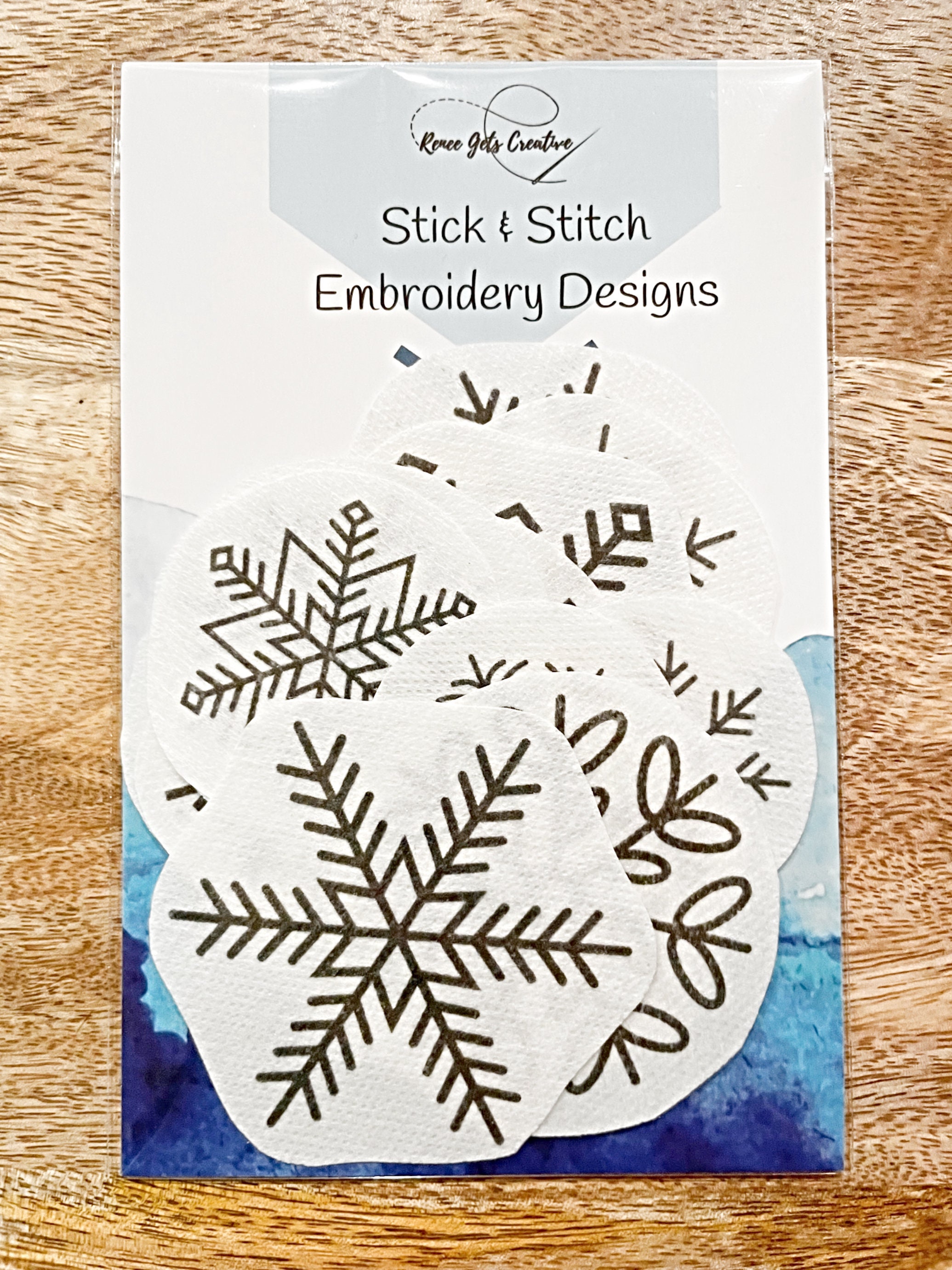 Stick and Stitch Embroidery Pattern Christmas Winter Snowflakes