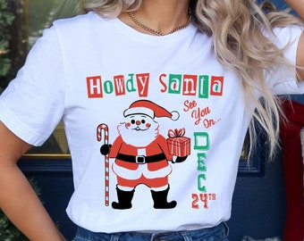 Cute Retro Santa PNG Sublimation Digital Download, Western Christmas Santa Cowboy, Retro Dec. 25th  Christmas Clip Art, Howdy Holidays
