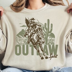 Outlaw Spirit Retro Western Cowboy Digital Download - Great for Sublimation, DTG, Cut Files - in Both SVG and PNG File Formats