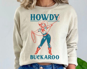 Retro Cowgirl PNG Sublimation Digital Download, Howdy Buckaroo, Country Western Boho Vintage Cowgirl Design, Country Western Art