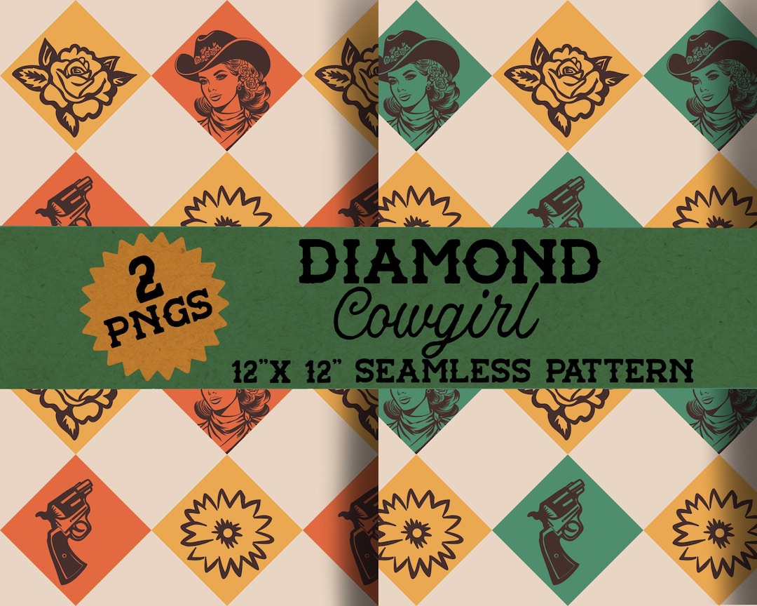 Red Western Repeat Pattern Retro Cowgirl Seamless Repeat Pattern PNG Sublimation Digital Download ...