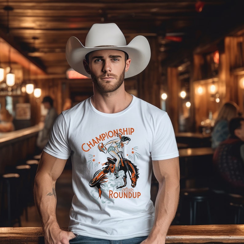 Retro Cowgirl Rodeo Roundup Design - Wild West Art, Instant Download - Great for Sublimation, DTG,  Cut Files - PNG and SVG Formats