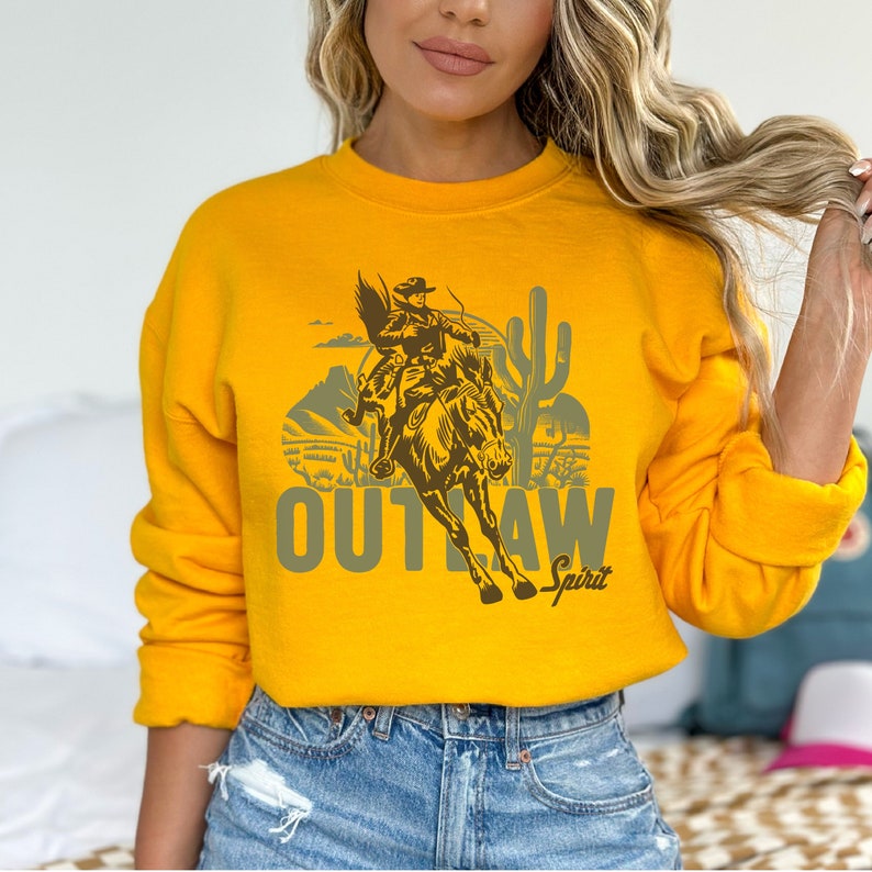 Outlaw Spirit Retro Western Cowboy Digital Download - Great for Sublimation, DTG, Cut Files - in Both SVG and PNG File Formats