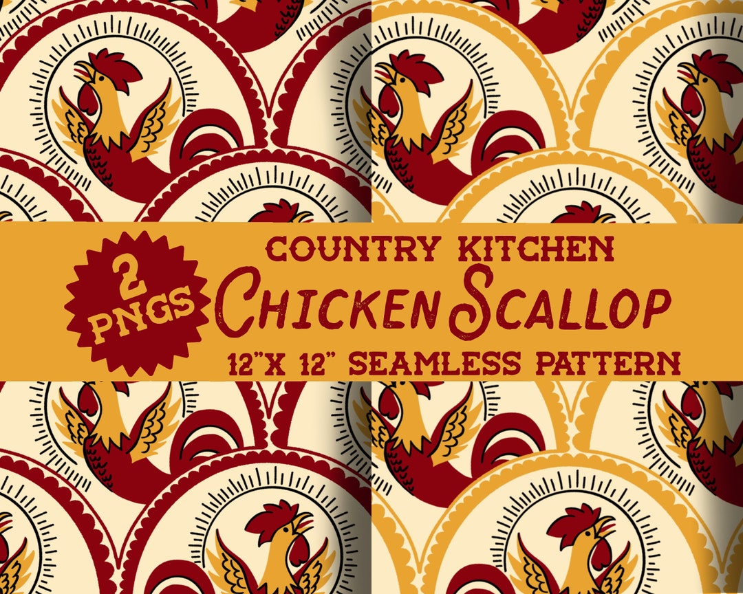 Chicken Repeat Pattern Retro Country Chicken Seamless Repeat Pattern PNG Sublimation Digital ...