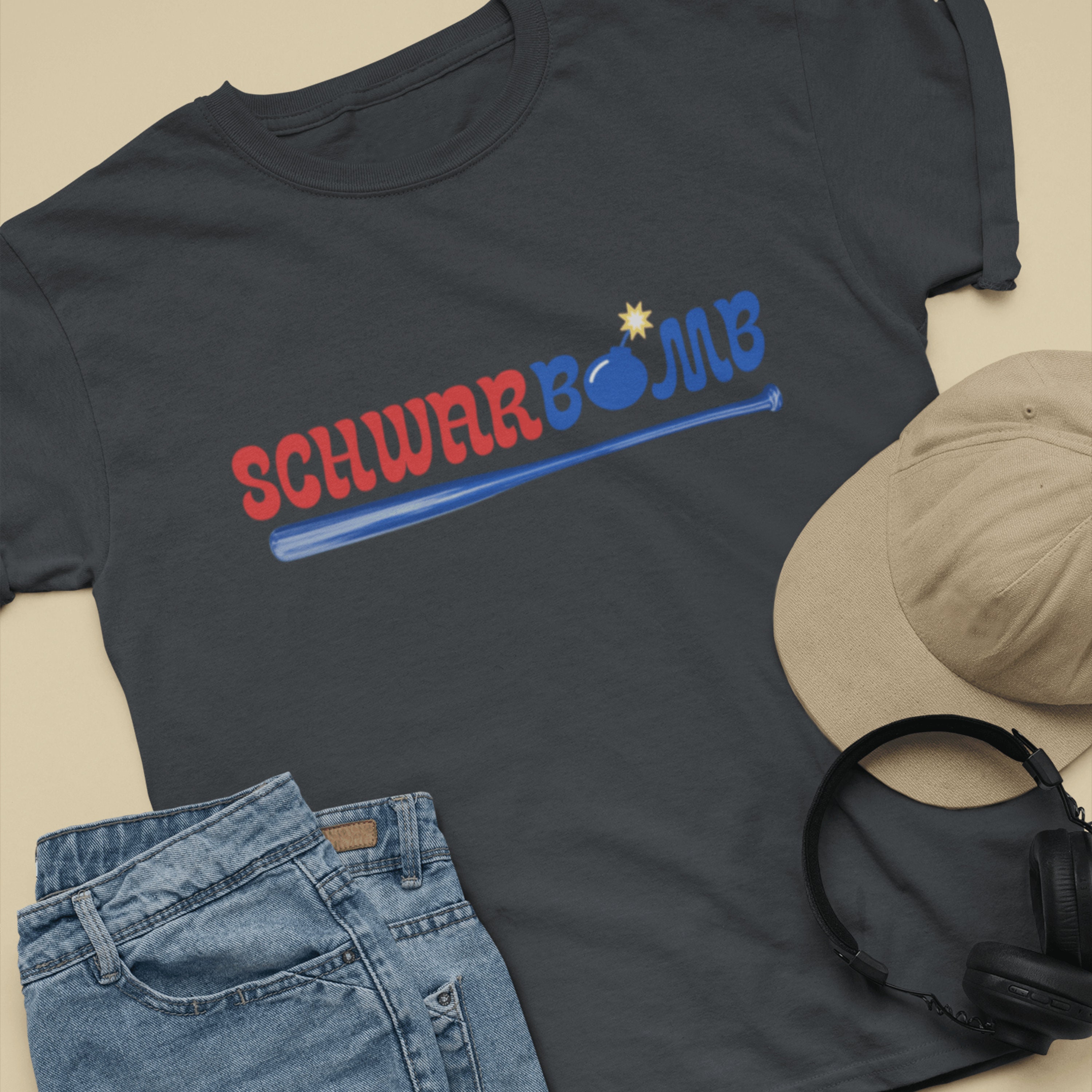 Kyle Schwarber: schwarbomb Philly, Adult T-Shirt / Extra Large - MLB - Sports Fan Gear | breakingt
