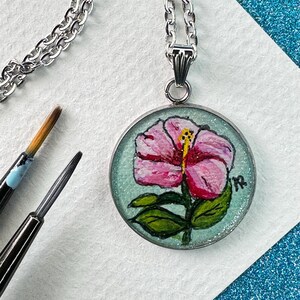 Hibiscus Flower Necklace Flower Pink - Etsy display picture 1