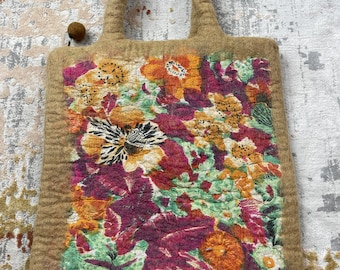 100% Handmade Wool felt Tote, Wool Tote Bags, Gift, Present