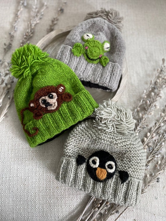 Infant(12-24month)100% Lamb Wool Hand Knitted Winter Hat  display picture 1