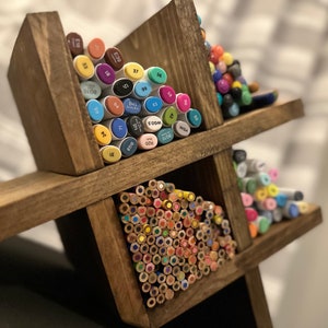STUDIO PRO Rotating Colored Pencil Holder Organizer, Marker Storage, Wood,  Holds 140 Markers or 490 Colored Pencils, Made in USA 