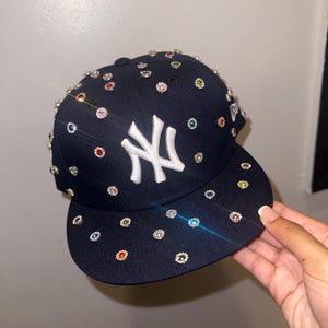 Custom Baseball Team Rhinestone Crystal Fitted Hat, Baseball Fitted, Unisex Hat