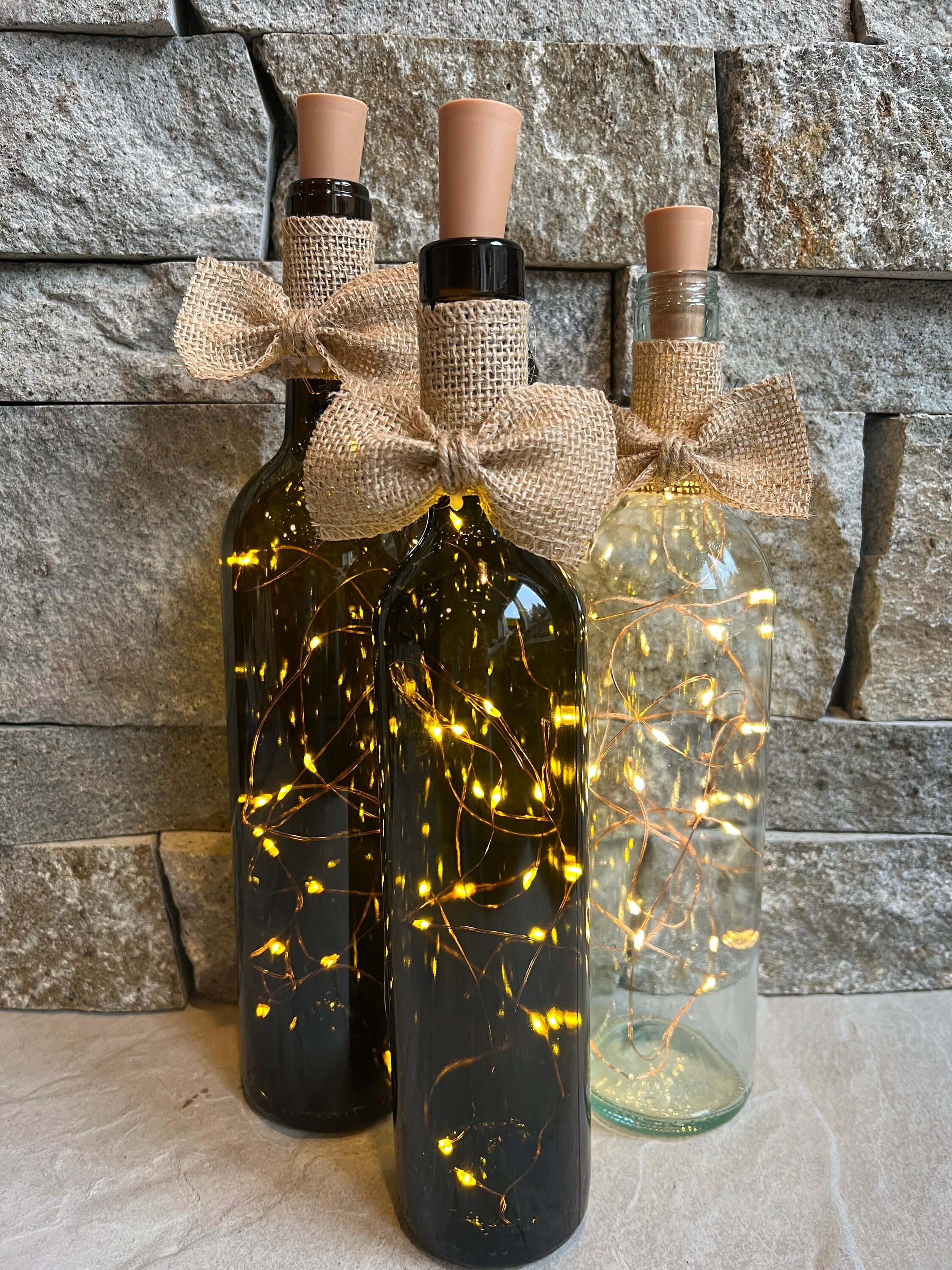 Wine Bottle Decor Recycled Bottles Wedding Decor Etsy