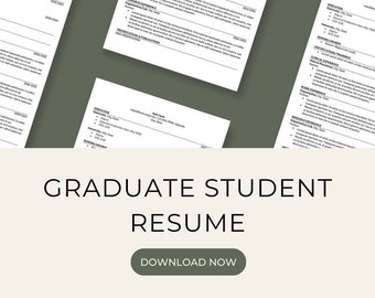 Graduate Student Resume