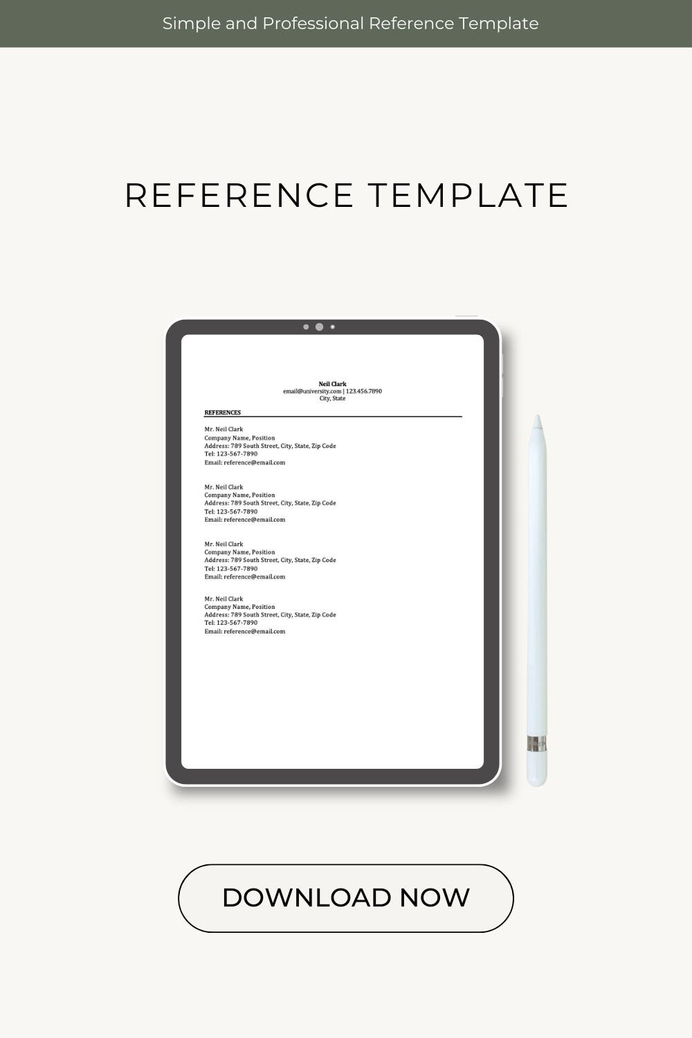 Reference List Template - Etsy