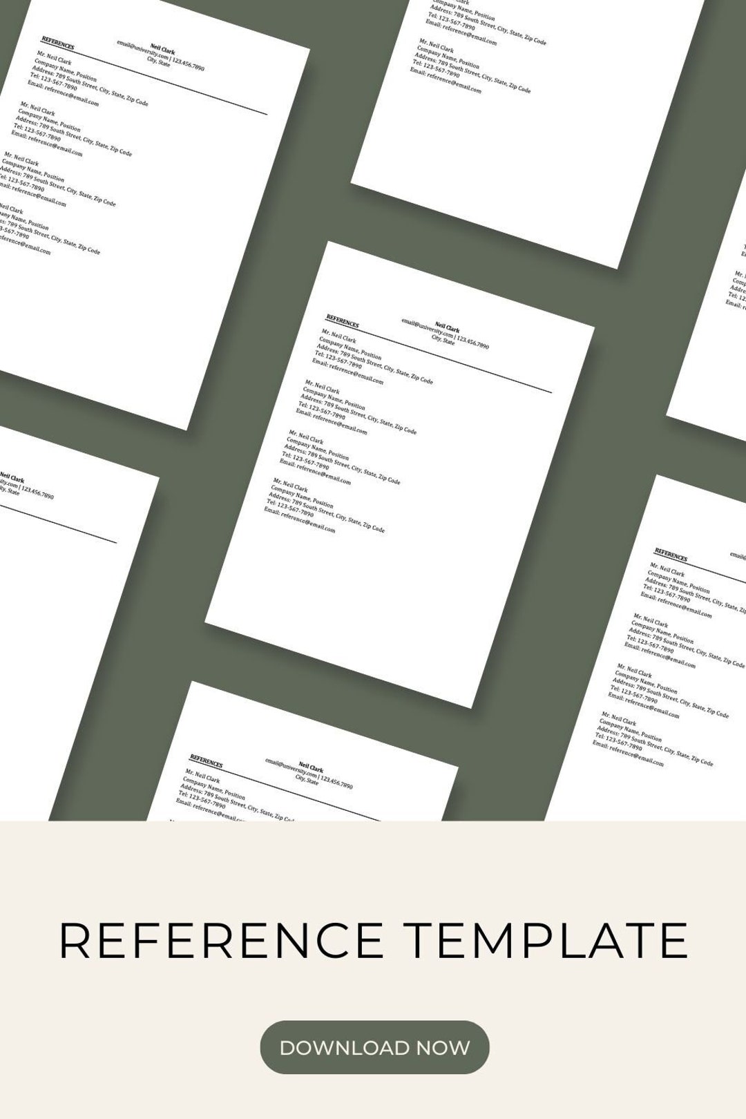Reference List Template - Etsy