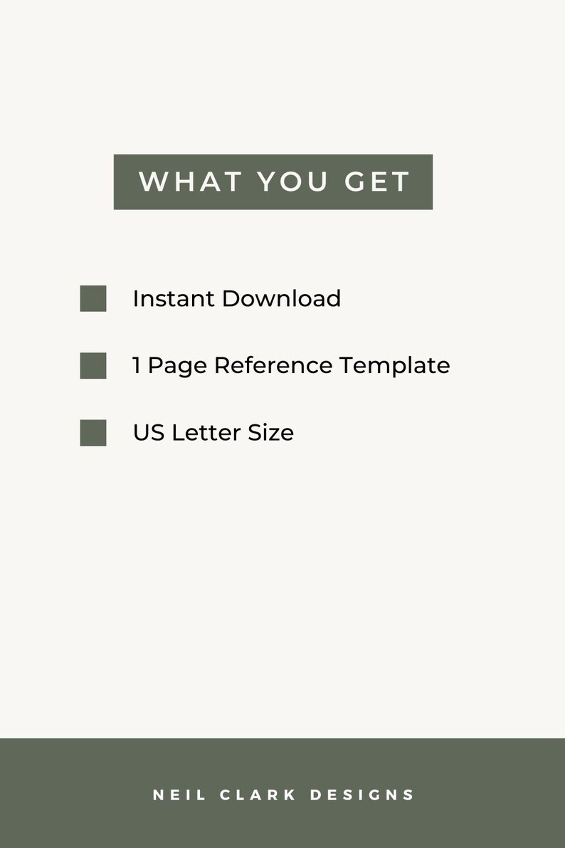 Reference List Template - Etsy