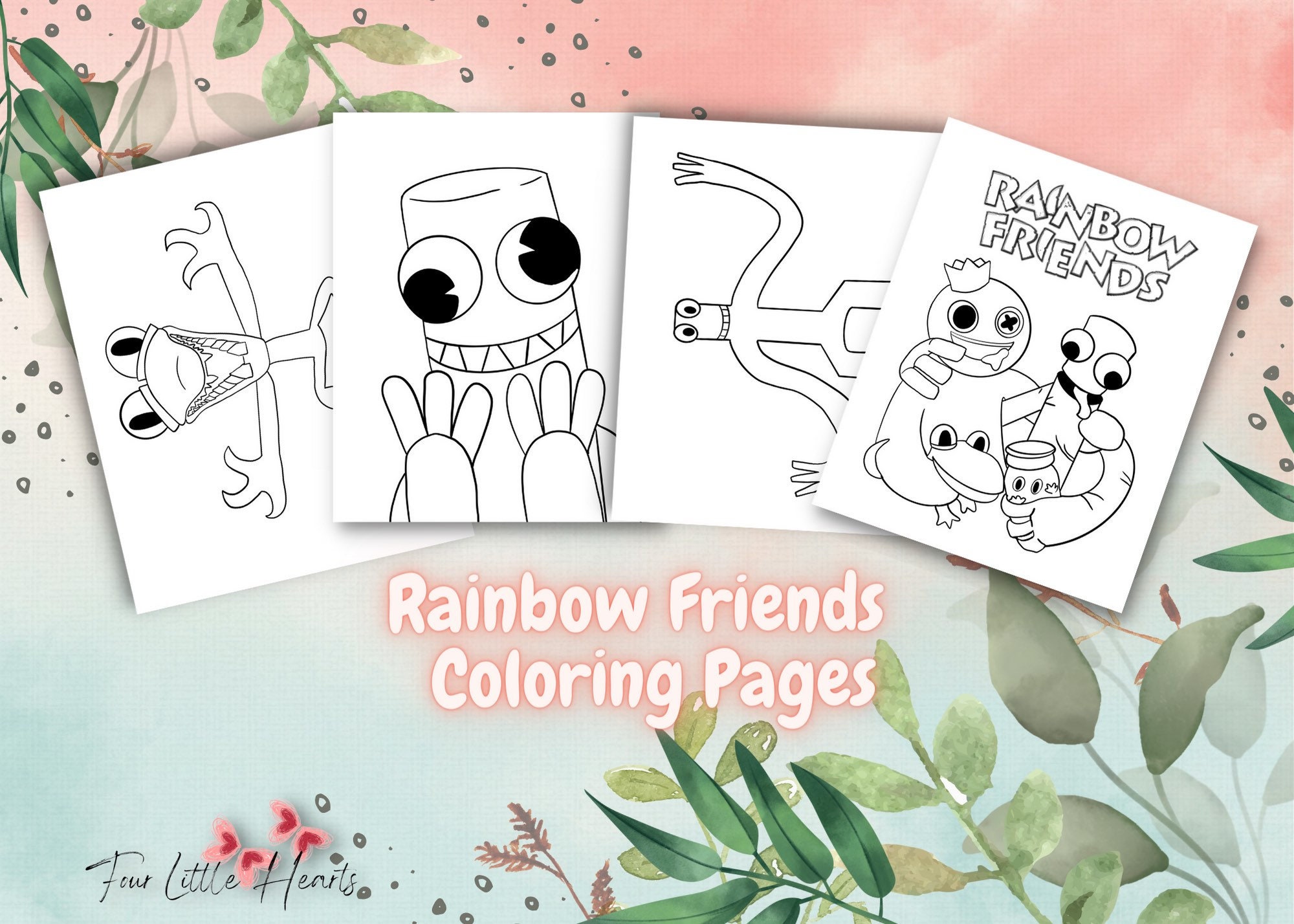 Orange Rainbow Friends Coloring Pages