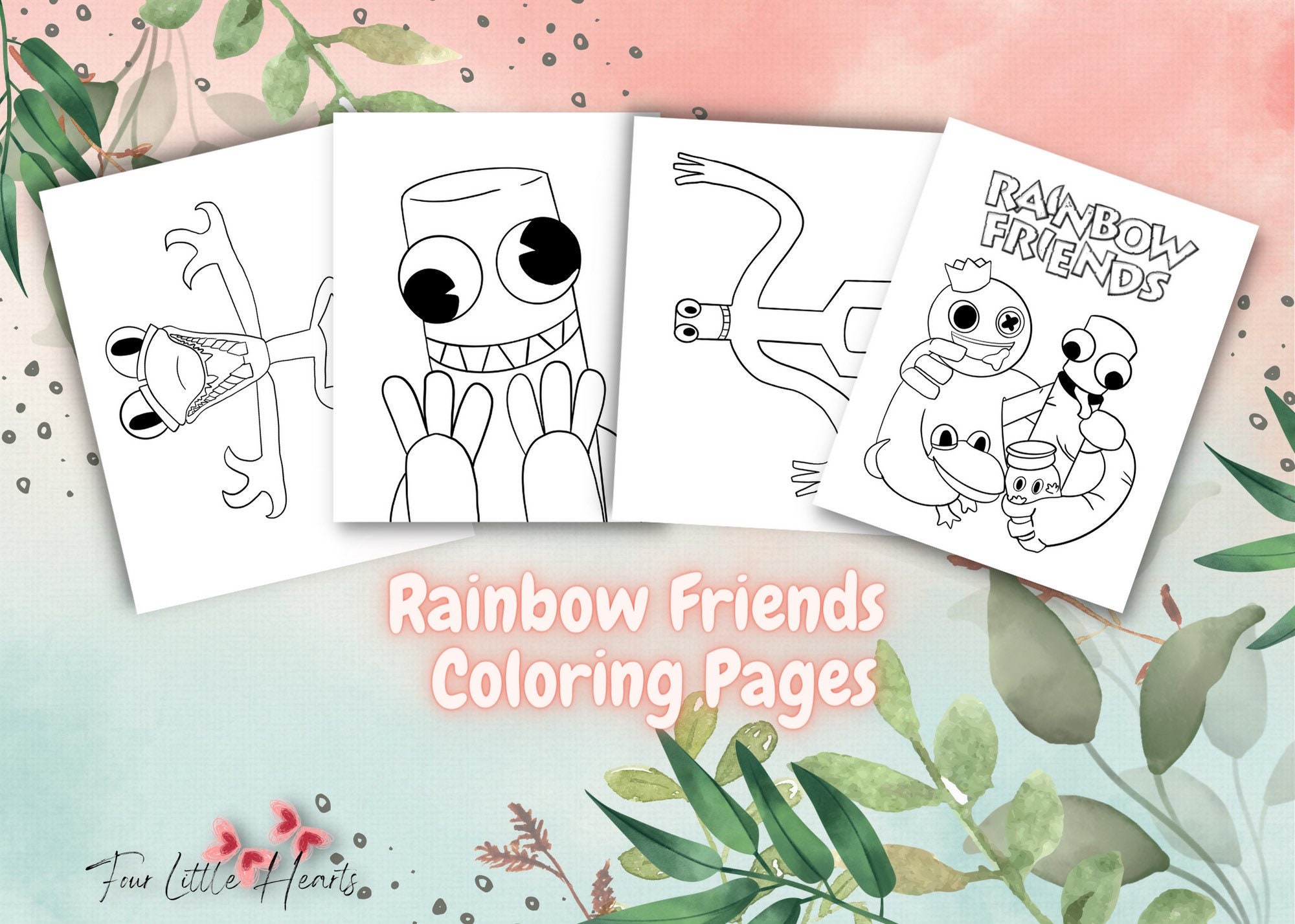 Blue Singing Rainbow Friends Roblox Coloring Page