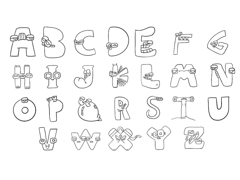 Alphabet Lore Coloring Pages Digital Download - Etsy Australia