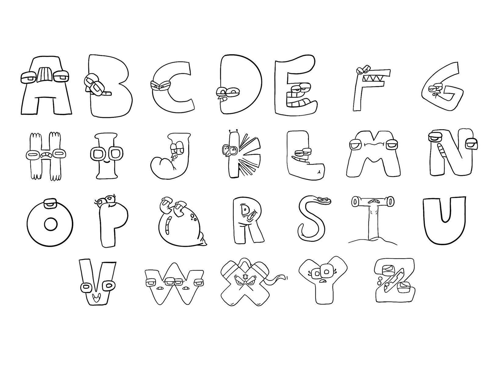 Alphabet lore coloring page letter z