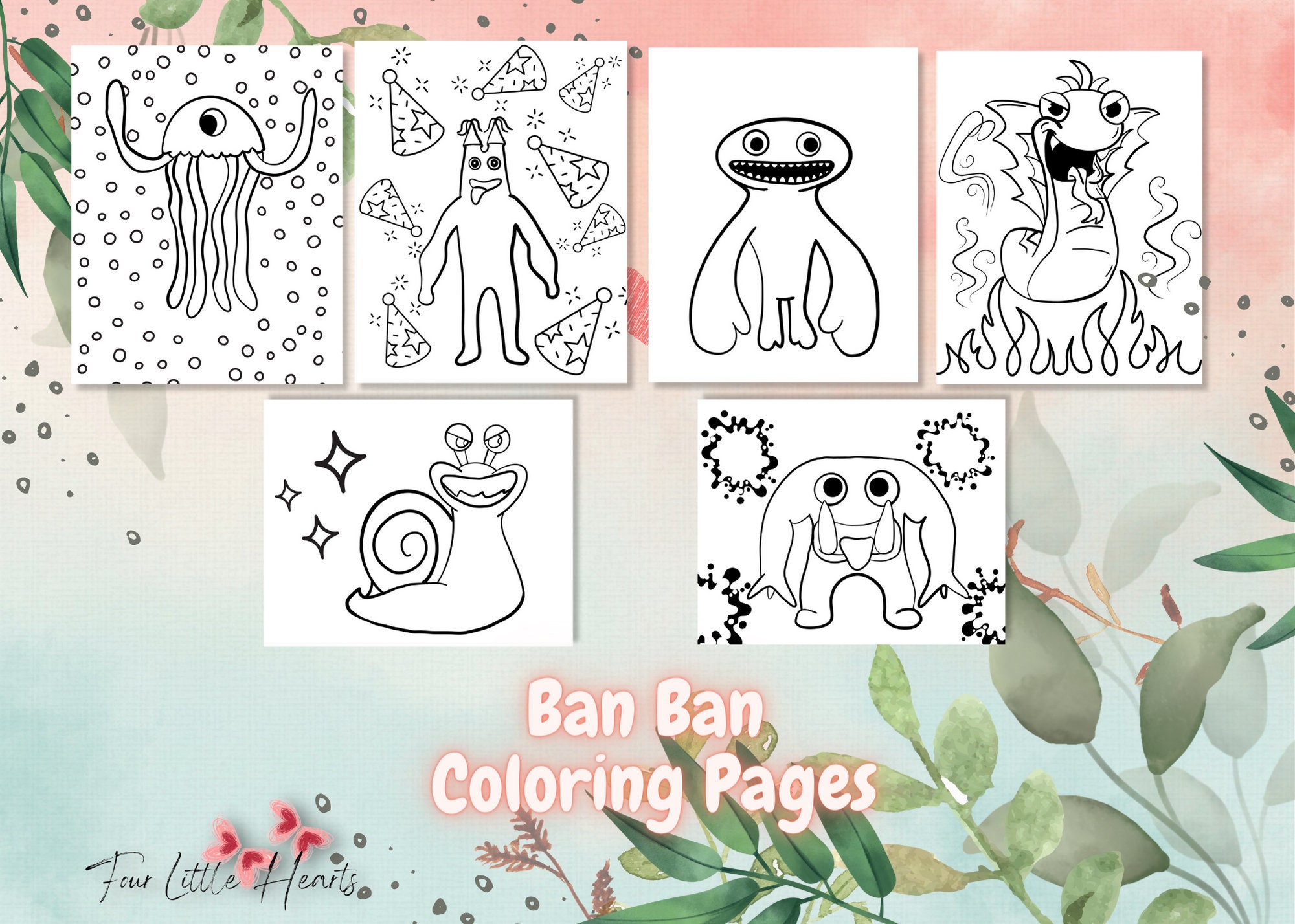 Garden of Banban 3 All Characters Coloring Page - Free Printable Coloring  Pages