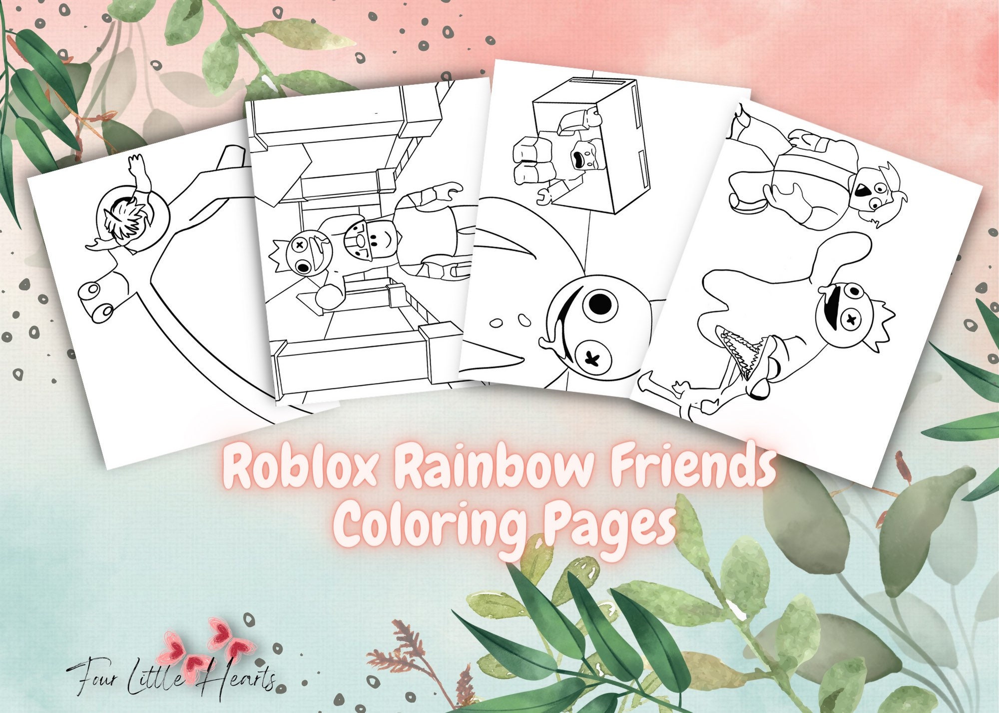 50 Desenhos Para Pintar E Colorir Rainbow Friends Roblox - Folha A4  Inteira! 1 Por Folha! - #0190