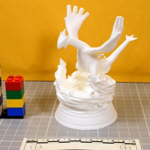 Lugia Diving Pokemon Whirlpool Base Display Paintable Matte White PLA Figure Collectible Miniature 1 Piece