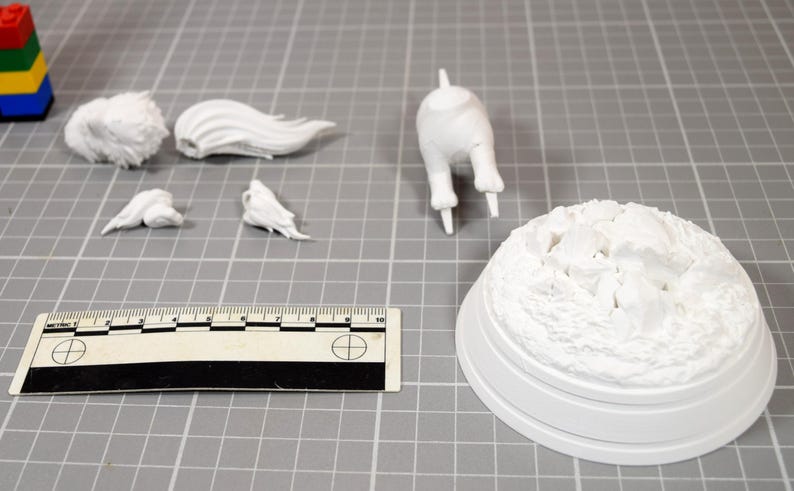 Arcanine Legendary Pokemon Diorama 6 Piece Paintable Miniature Display Outcrop Matte White PLA Figure image 16