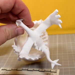 Lugia Diving Pokemon Whirlpool Base Display Paintable Matte White PLA Figure Collectible Miniature image 8