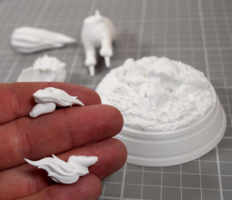 Arcanine Legendary Pokemon Diorama 6 Piece Paintable Miniature Display Outcrop Matte White PLA Figure image 18