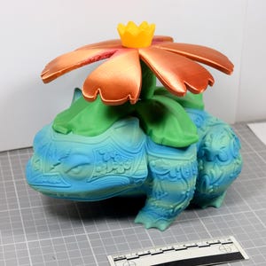Ornamental Multi Color Venusaur Seed Pokemon 3D Printed Statue Decorative Figurine 6 Inch Tall