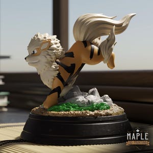 アーケイン伝説のポケモンジオラマ6ピース塗装可能ミニチュアディスプレイアウトクロップマットホワイトPLAフィギュア